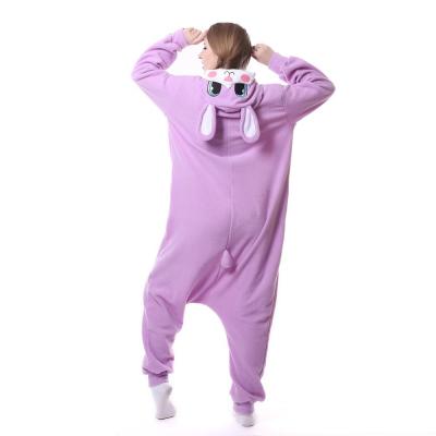 China QUICK DRY Cute Purple Bunny Pajamas Fleece Fabric Costume Dress for sale