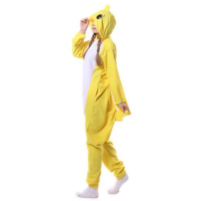 China Cute Yellow QUICK DRY Duck Pajamas Polar Fleece Fabric Costume Dress for sale