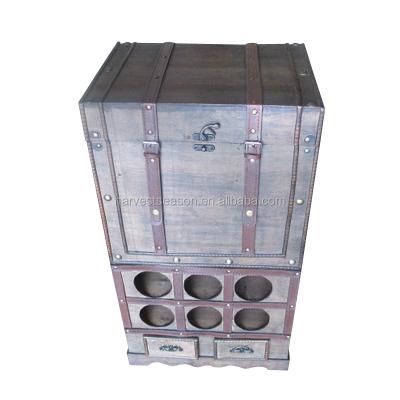 China Viable Antique Decorative Wooden Wine Bottle Rack for sale