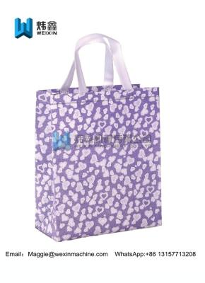 China New color glitter printed for shopping handbag with your logo for sale