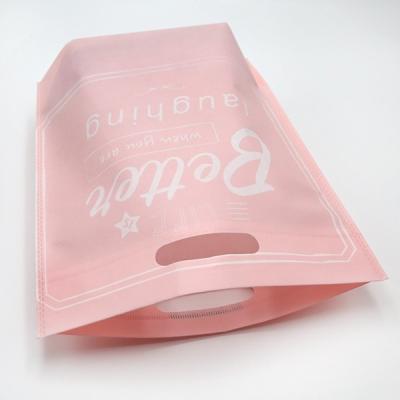 China Pink 80gsm Reuse Die Cut Ultrasonic Nonwoven promotion bag for sale