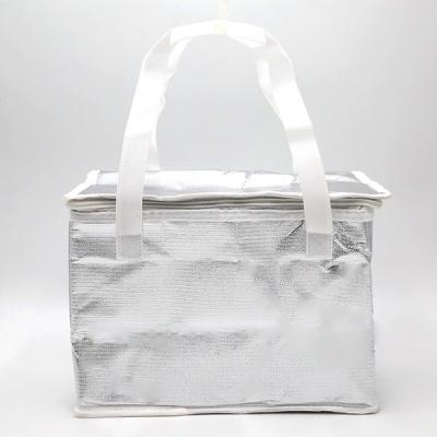 China White Promotional Non Woven Material aluminum cooler bag thermal bag with Zipper for sale