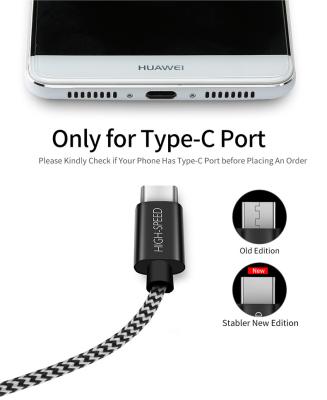 China MP3/MP4 Player Android USB C Cable For Fast Type-C Nylon Type Huawei Honor Onplues USB Cord USBC Charging C Data Charger Cable for sale