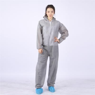 China Dust Proof High Quality Low Price PP Disposable Nonwoven Cloth Protective Coverall With Breathable Elastic Cuff for sale