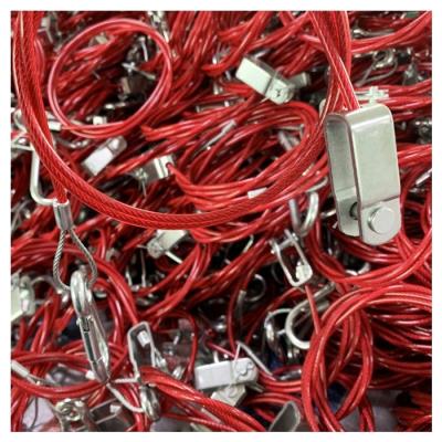 China MANUFACTURING C-Pin Galvanized Steel Cable Red Color PVC Coated Steel Wire Cable for sale