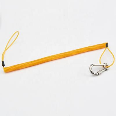 China Plastic PVC Coated C-pin 3.0mm PU Safety Tool Lanyard Release Tool Lanyard for sale