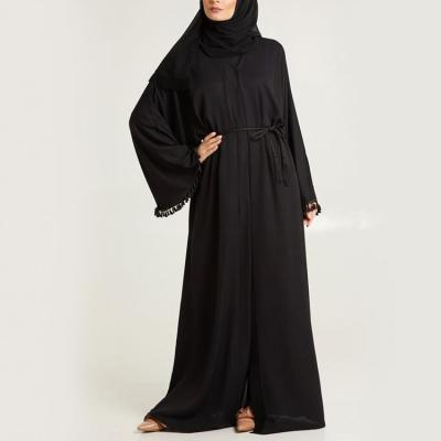 China Dubai Style Tunic Long Sleeve Evening Dresses OEM Service Dubai Style 2019 Long Sleeve Long Sleeve Elegant Hand Painted Slim Muslim Abaya Dress for sale