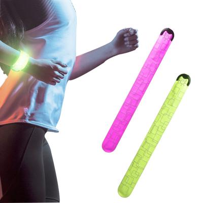 China Waterproof USB Rechargeable Patterns Spring Ring LED Wristband Luminescent Arm With Light Outdoor Running Instant Voltage Pat Ring for sale