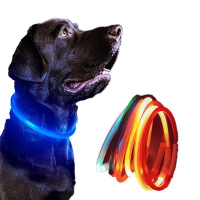 China Light Up USB Charging Multifunctional Cuttable Luminescent Dog Collar LED Pet Collar Anti-lost Pet Supplies for sale