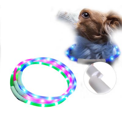 China Light Up LED Dog Collar Luminescent Type-C Charging Silicone Waterproof Pet Anti-lost Flashing Dog Collar for sale