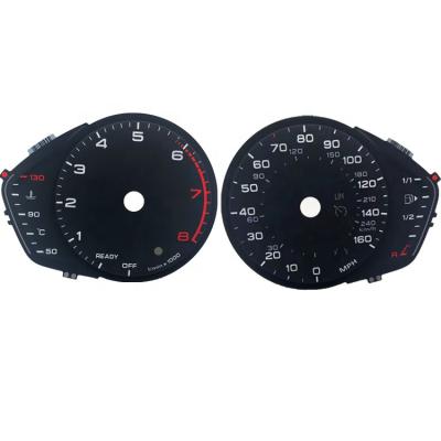 China Good RPM light transmission OEM servise 3D screen printing M/H auto digital multimeter car tachometer meter dial for sale