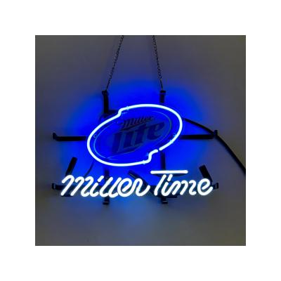 China Miller Lite Neon Sign Letter Indoor Outdoor Beer Bar Lounge Bar Gaming Light Windows Glass Wall Sign Party Home Decoration 14x9Inch for sale