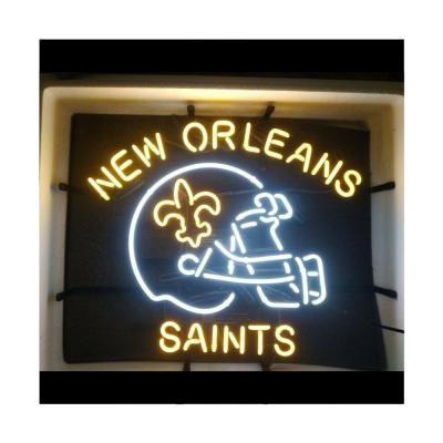 China Buildings New Orleans Saints Helmet Neon Sign Sports Man Cave Beer Bar Bar Wall Hanging Night Light 24x20 for sale