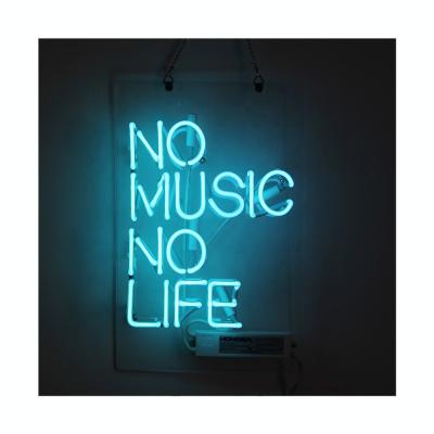 China No Music No Life Indoor Outdoor Neon Sign Light Maker Glass Tube Bar Bedroom Garage Wall Decor Handmade Night Light Gift14x9 inch True for sale