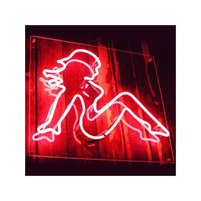 China Mud Fin Girl Glass Body Man Cave Neon Lights Neon Lights Night Light 17x14 Inch Indoor Outdoor Garage Game Room Home Room Decor Party Bar Bar for sale