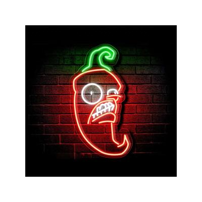 China Indoor Outdoor Free Shipping Plants Against Zombies Jalapeno Shape LED Neon Sign Home Room Wall Decor 14x7.7 Inch Handmade Electronic Neon LED Signs for sale