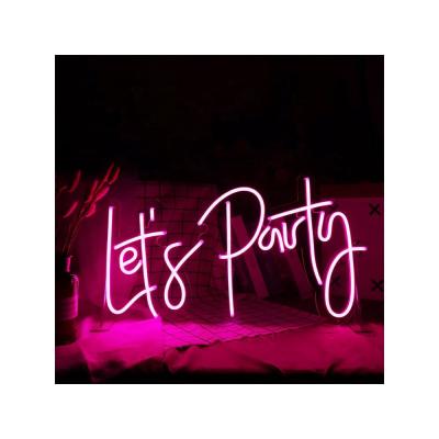 China Indoor Outdoor Drop Shipping Let Us Party Neon Led Flexible Light Supplies Birthday Wedding Party Event Sign Wall Decoration 19x10 Inch Acrylic for sale