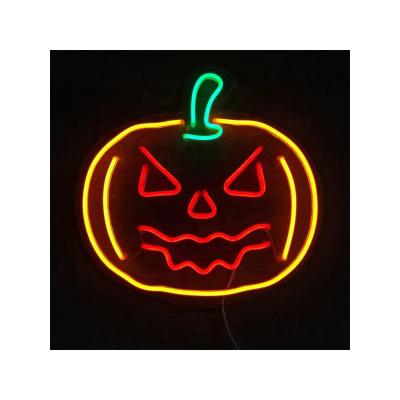 China Home Art Decoration 10x10 Thumb Halloween Party LED Flex Neon Sign Acrylic Pumpkin Lantern Indoor Outdoor Electronic Light Gift Free for sale