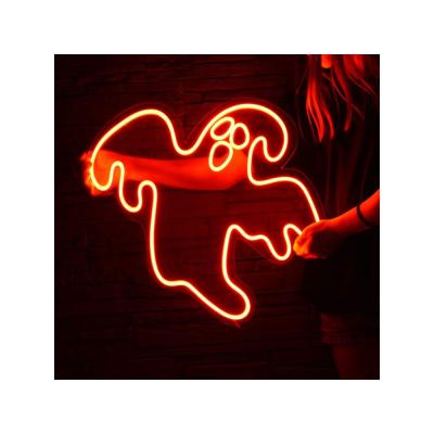 China Free Shipping Ghost Halloween Indoor Outdoor Party Led Neon Sign Handmade Acrylic Flexible Light Strip Beer Bar Shop Wall Decor 17x14 Inch for sale