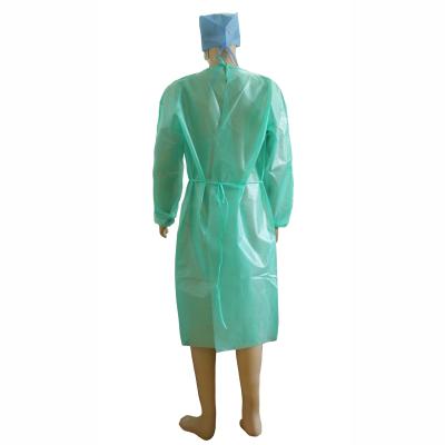 China Green Anti-Static Isolation PP+PE Disposable Nonwoven Surgical Gowns For Wholesale for sale