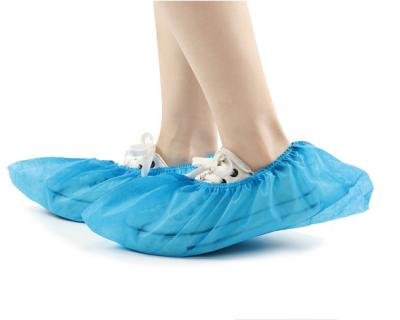 China Eco-friendly Disposable Medical Nonwoven PP Shoe Cover Anti Slip PE CPE Plastic Boot Covers for sale