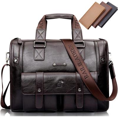 China Hot High Quality Men Leather Black Briefcase Business Handbag Messenger Bags Male Vintage Shoulder Bag Men Laptop Travel Bags Large for sale