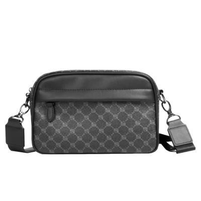 China High Quality Fashion Black Cross - Plaid Men Bag Versatile Body Messenger Cross Shoulder - Body Bag For Man Classic Male Sling Leather Bags for sale