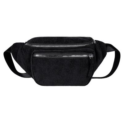 China Fashion Corduroy Waist Bag Designer Zipper Chest Bag Sports Travel Girl Waist Belt Bags Shape Phone Waist Pack For Women for sale