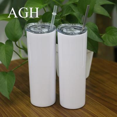 China Sustainable 20 oz Sublimation Double Wall Vacuum Insulated Tapered Heat Insulation Stainless Steel Lean Tumblers With Lid And Straw for sale