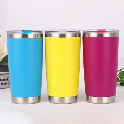 China Sustainable Tumbler Custom Powder Coated Stainless Steel Regular Vacuum Insulated Cups 20oz Customized Logo Acceptable Metal White Box for sale