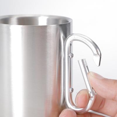 China Sustainable 220ml Carabiner Handle Stainless Steel Tumbler Travel Water Mug for sale