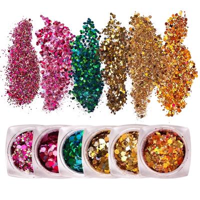 China DIY Surprise Glitter Holographic Nylon Bulky Polyester For Celebrate Decoration Tumbler Glitter Powder Wholesale Bulk Crafts for sale