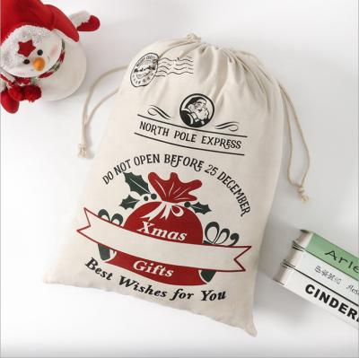 China Buying Safety Wholesale Recyclable Christmas Cotton Recyclable Personalized Eco-Friendly Reindeer Santa Sacks Gift Bags for sale