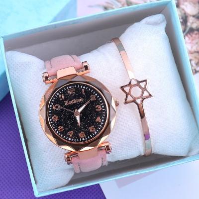 China 2021 SY Water Resistant Starlight Leisure Starlight Quartz Watch Fashion Leather Women's Watch for sale