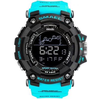 China New Design SMAEL 1802 Alarm Sports Water Resistant Digital Watch Silicone Electronic Wrist Watch for sale