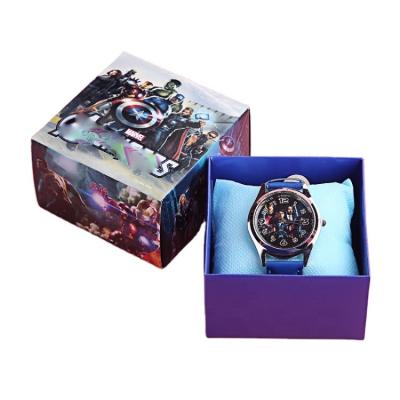 China Fashion \ 2021 SY Luxury Popular Cartoon Watch Children Of The Dress With Box Boys Girl Birthday Gift Set Cute Superhero Children Watch for sale