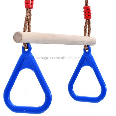 China Wooden Gym Ring Swing Trapeze Bar Swing from LLDPE for sale