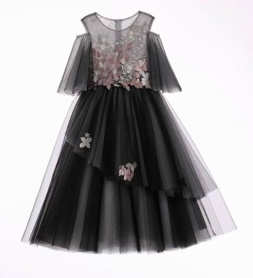 China Wholesale Breathable Applique Princess Summer Pretty Bridesmaids Dresses Wedding Birthday Party Dress For Girls 5-9Y In Stock for sale