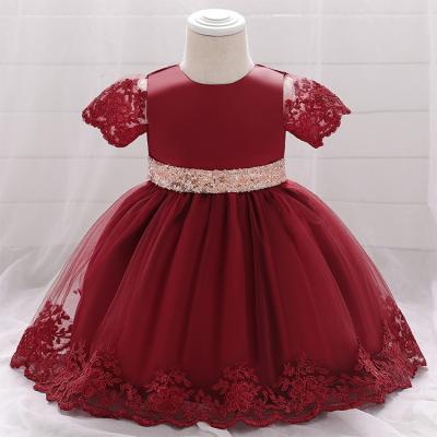 China Late Summer Fashion Party Summer Short Sleeve Anti-Static Hot Kids Lace Up Dresses for sale