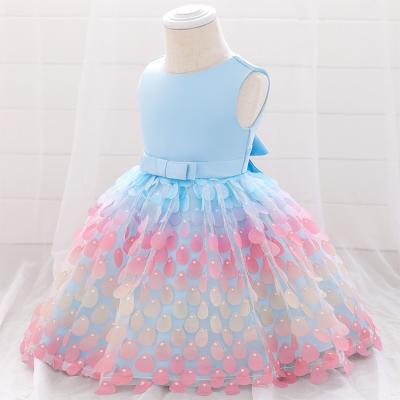 China Anti-Static Elegant Luxury Lace Embroidered Dress Sleeveless Dress For Girls For Kids Polyester / Cotton Ball Gown Silhouette Casual for sale