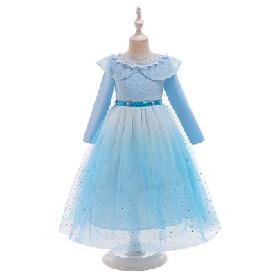 China Children Party Dresses Anti-Static Girl Manufacturer China Long Sleeve Tulle Kids Dress for sale