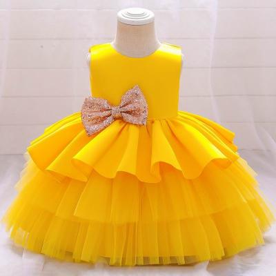 China Regular Newborn Sequin Leakage Birthday Party Girl Design Dress Children's Clothing New Arrival Back Dress for sale