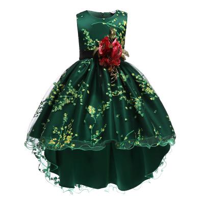 China Anti-static Good Quality Babies Party Dress Kids Standard Size Lace No-Sleeve Dress for sale