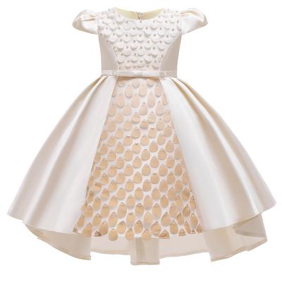 China Anti-static Elegant Luxury Kids Ball Gown Dress For Girls Simple Wedding Formal Dress Dance Polyester/Cotton For 4-10 Years for sale