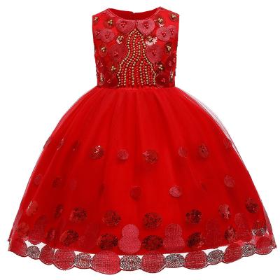 China Anti-Static Sequins Kids Formal Dress Kids Dress Sleeveless Polyester/Cotton Summer Comfortable Breathable Girls for Kids for sale