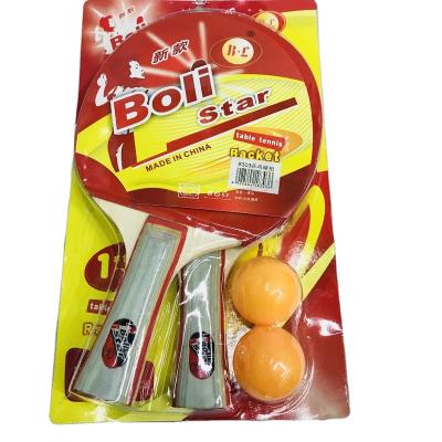 China Price One Star Promotional Color Grip Durable Oxford Poplar Glue Two Rackets Red Table Tennis Racket Set for sale