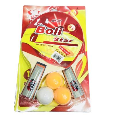 China Durable Indoor Sports Color Grip Two Shot Three Ball Card Positive And Negative Rubber Table Tennis Racket for sale