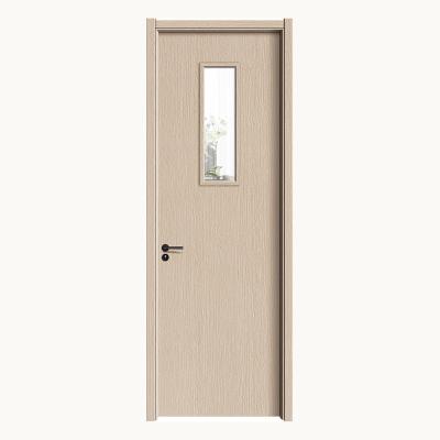 China Waterproof Simple design style solid wood glass kitchen door bathroom door for sale