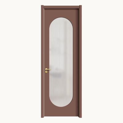 China Waterproof Hot selling exterior commercial glass door carbon crystal solid wood door for sale