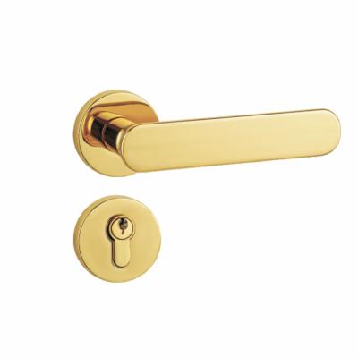 China Modern Bedroom door lock interior gold  zinc alloy  mute lock  for home use for sale